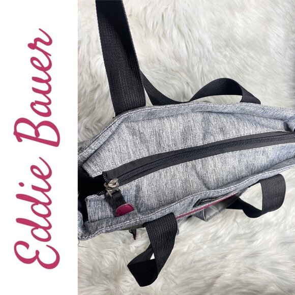 EDDIE BAUER FIRST ADVENTURE TRAVEL TOTE DIAPER BAG HEATHER GRAY 15” X 15” X 8” - Picture 6 of 15